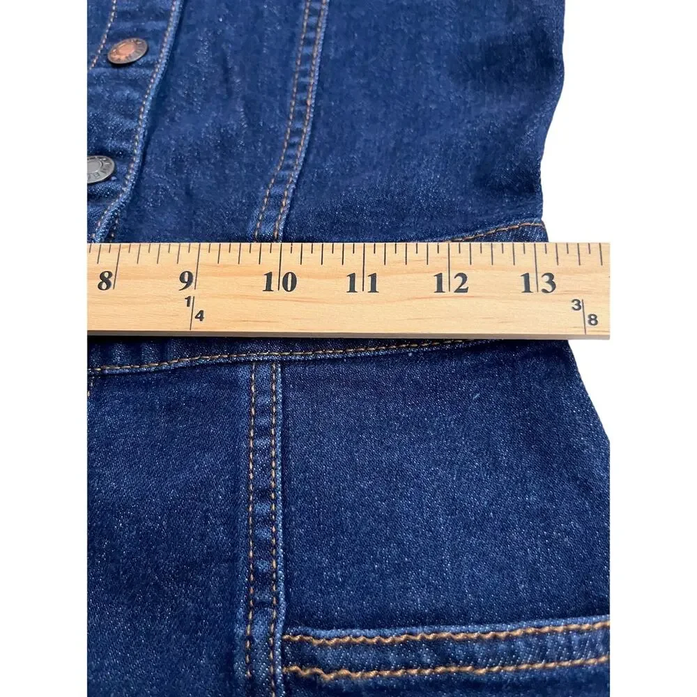 NWT Oat New York Women's Denim Button up Dress Size 0 Blue With Pockets